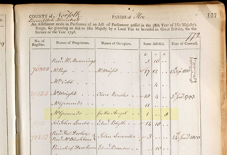 land tax 1798