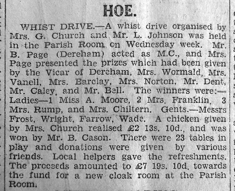 whist
drive